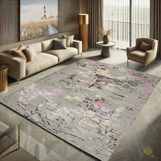 Covor Atlas Babu Gri - Roz, 50x80 cm, Modern