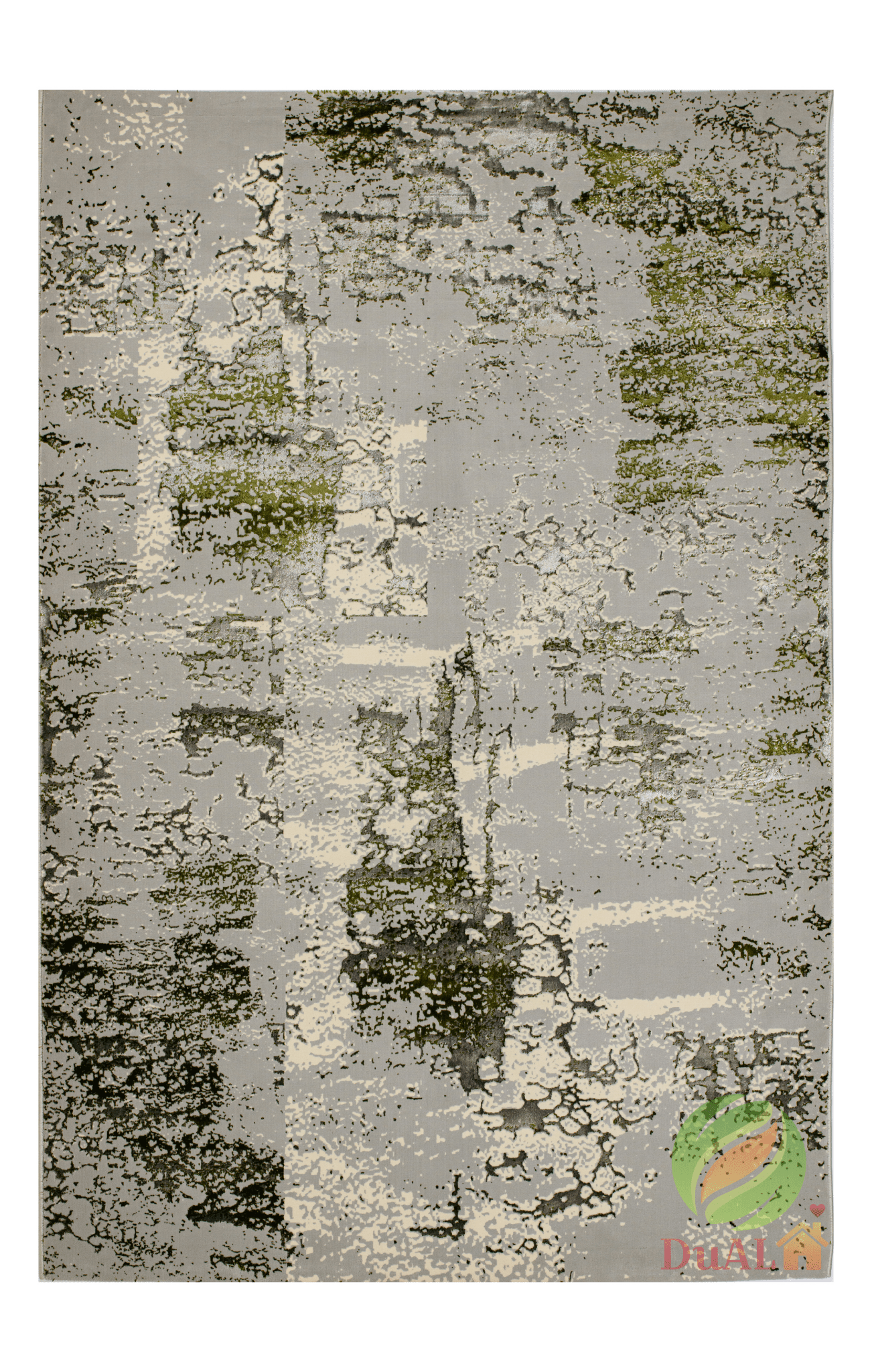 Covor Atlas Babu Gri - Verde, 80x150 cm, Modern