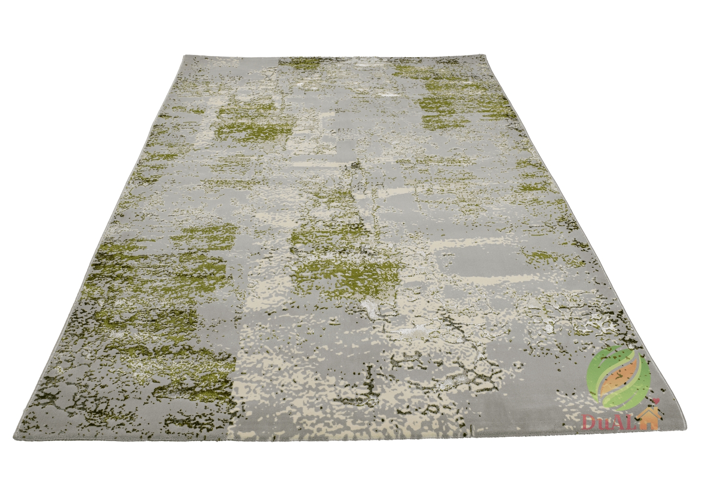Covor Atlas Babu Gri - Verde, 80x150 cm, Modern