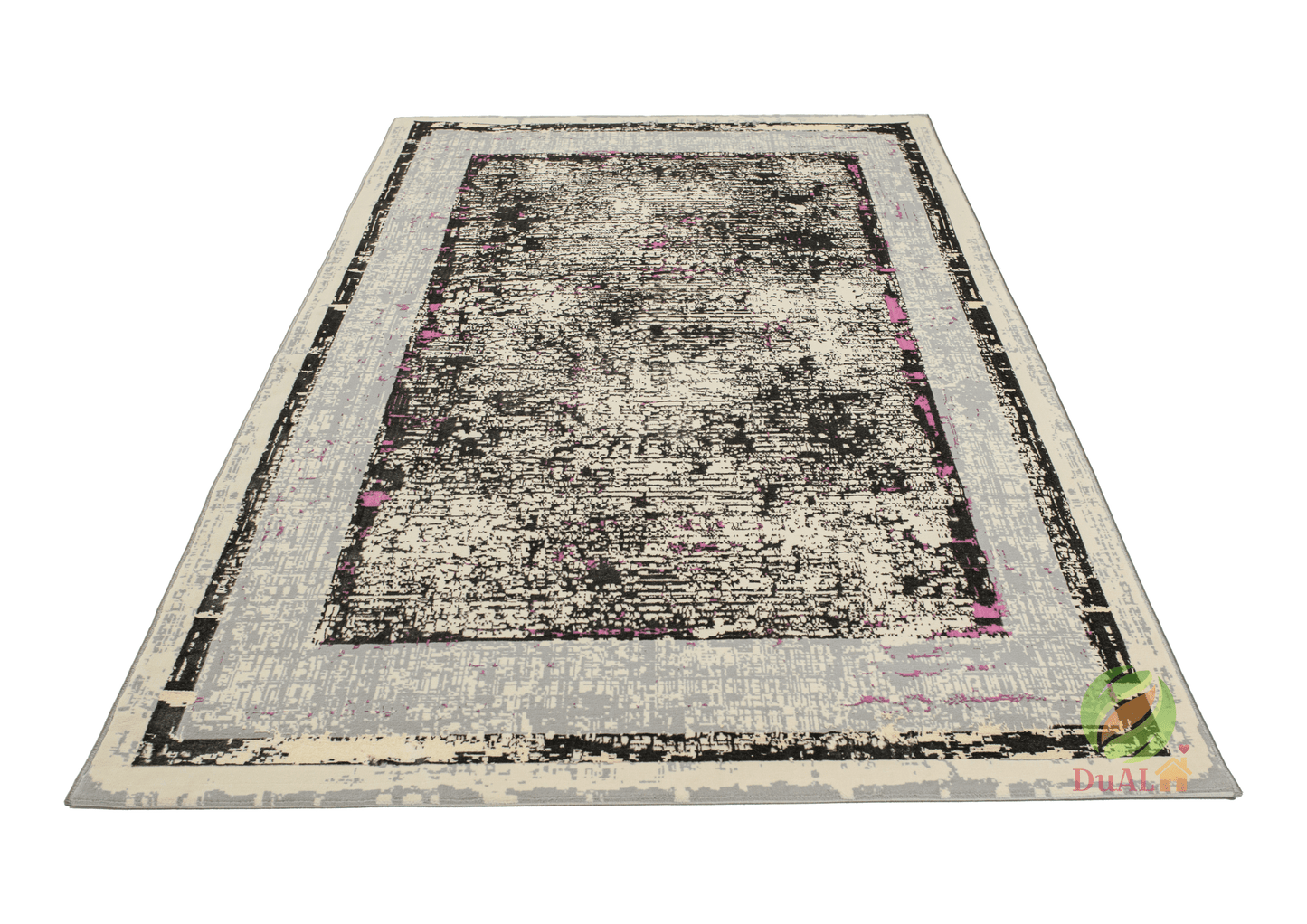 Covor Atlas Chena Gri - Roz, 60x200 cm, Modern
