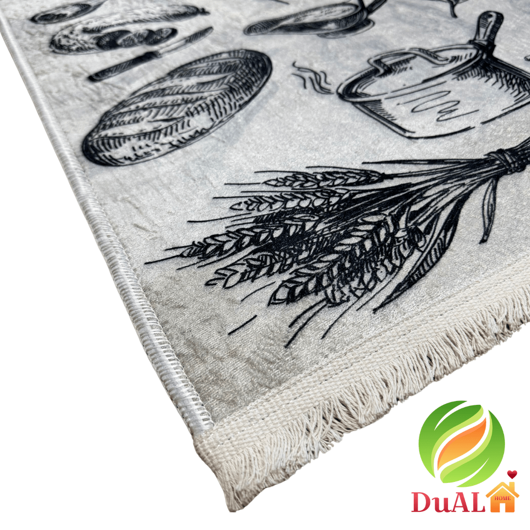 Covor Bucatarie Gusto Gri, 100x150 cm, Clasic