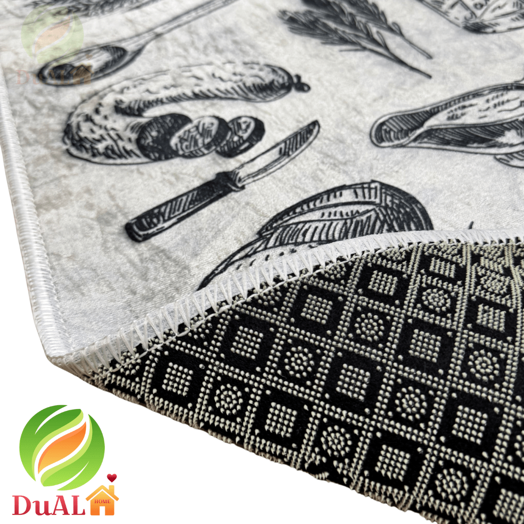 Covor Bucatarie Gusto Gri, 100x150 cm, Clasic