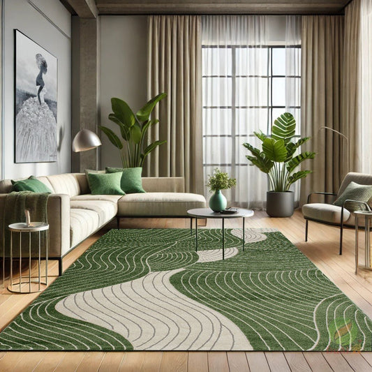 Covor Eylul Valdi Verde, 80x150 cm, Abstract