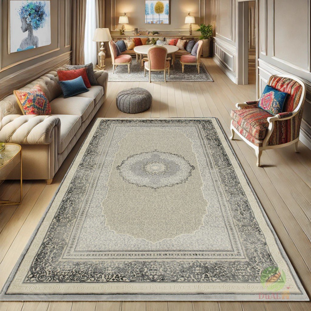 Covor Galeria Mito Bej - Gri, 70x100 cm, Clasic