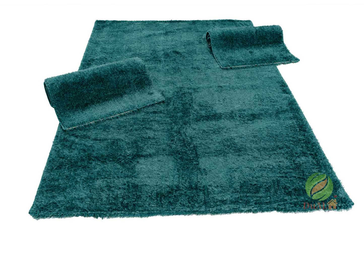 Set Covor Renk Pufos Turcoaz, 3 covoare, 80x270 cm - 1 bucata, 80x140 cm - 2 bucati