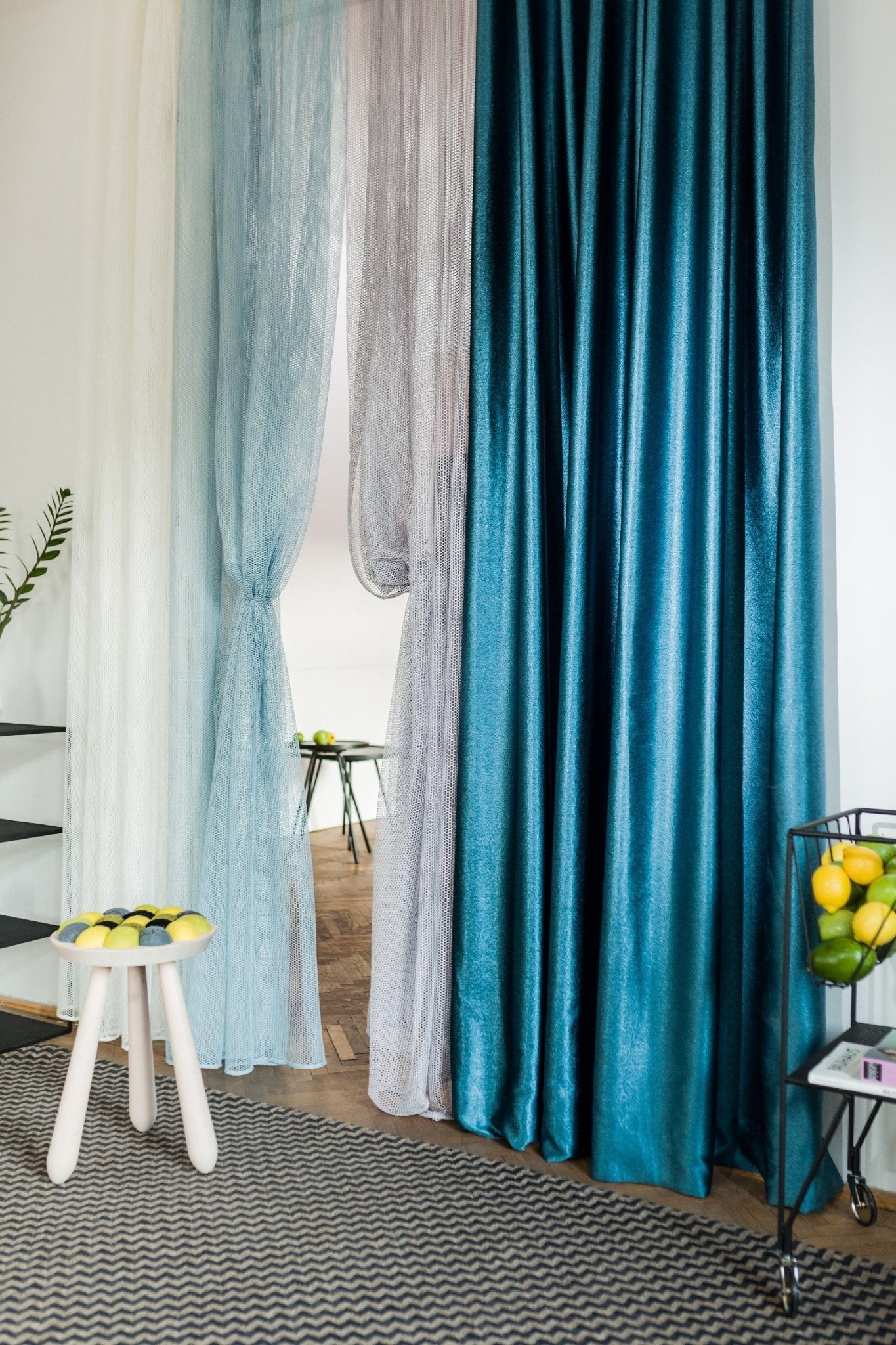 Draperie Suprema Albastru, Metraj