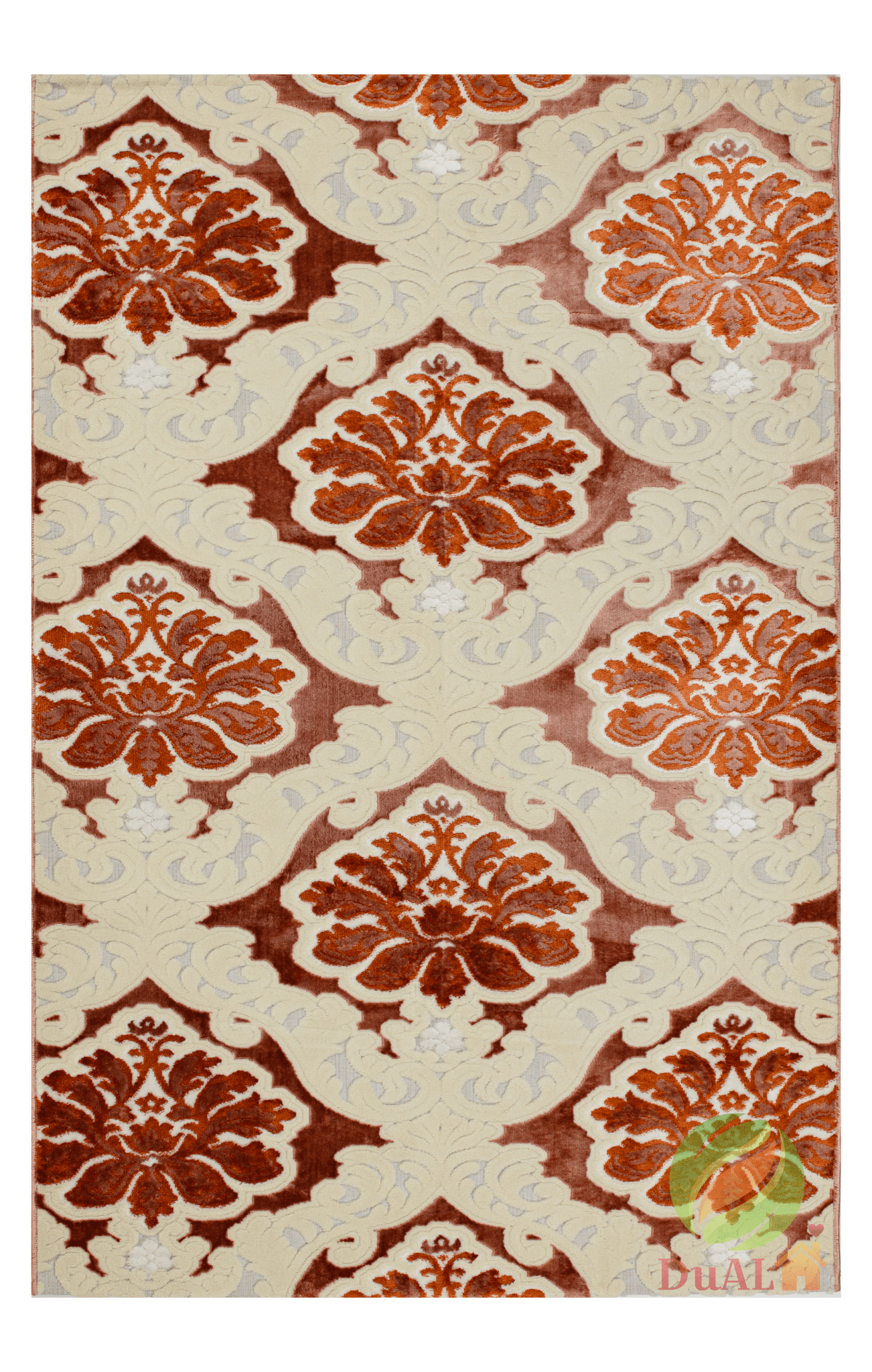 Set Covor Defne Baroca Roz, 3 covoare, 140x210 cm - 1 bucata, 60x120 cm - 2 bucati