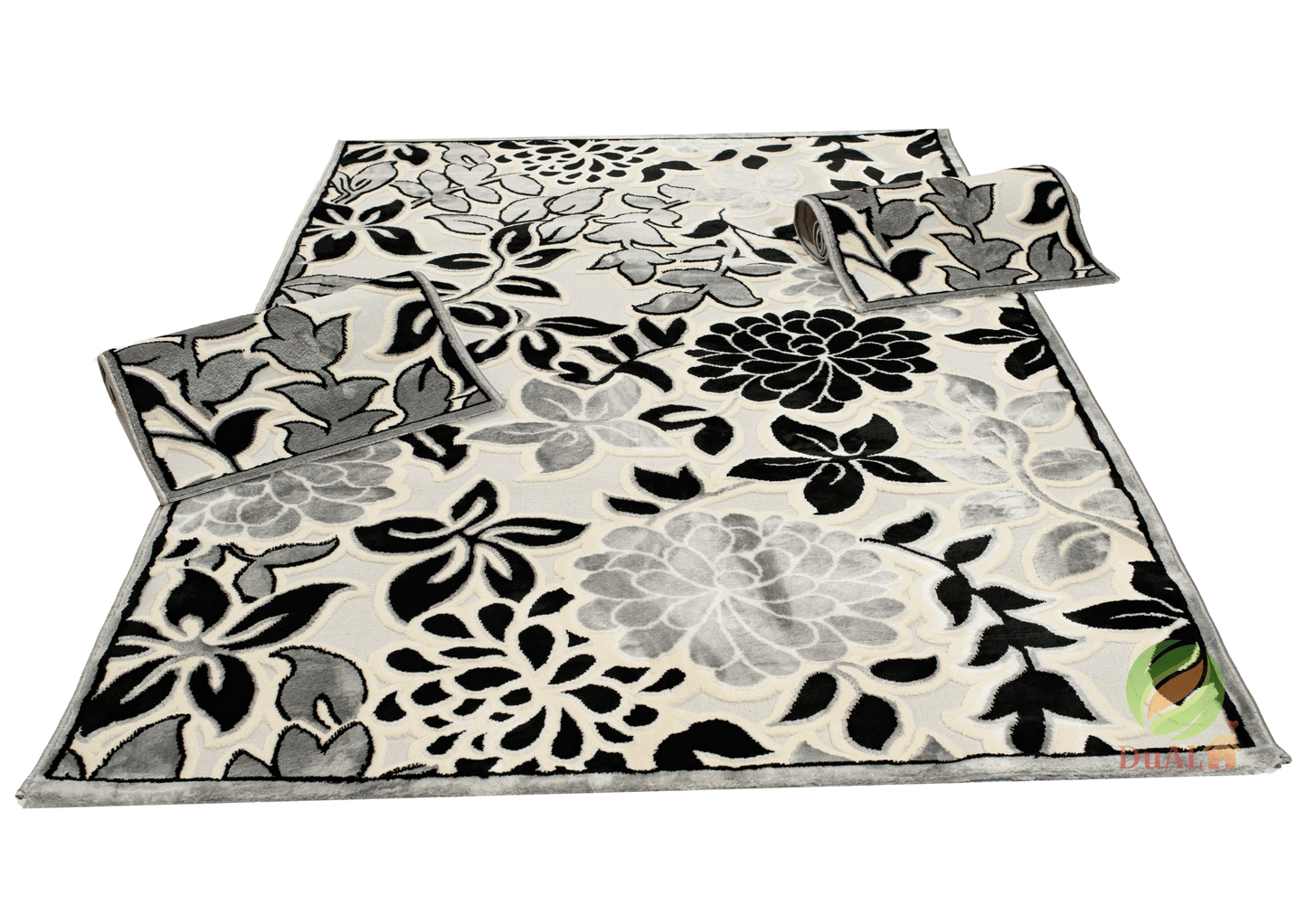 Set Covor Defne Camil Gri, 3 covoare, 160x220 cm - 1 bucata, 60x120 cm - 2 bucati