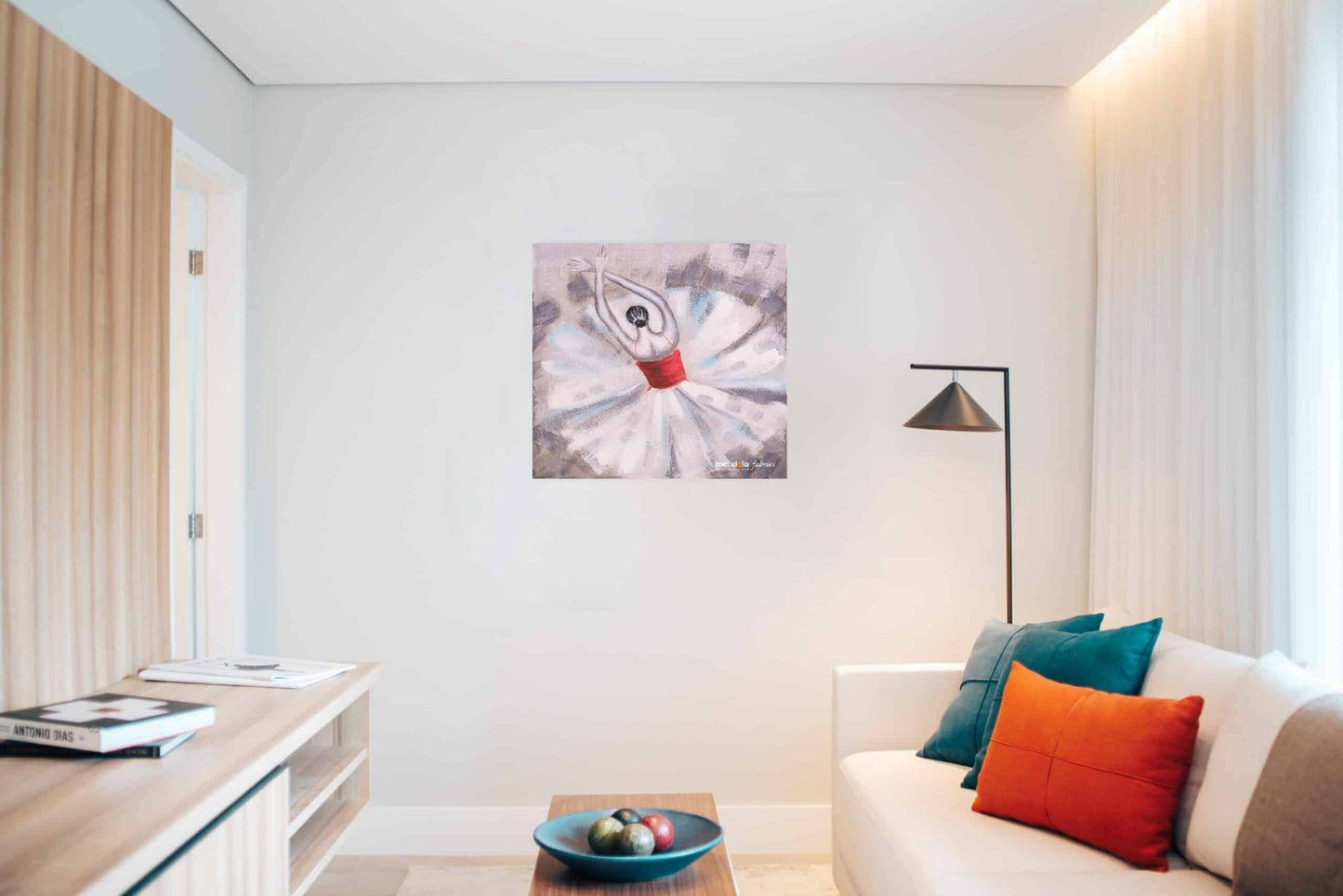 Tablou Pictat Manual Ballerina, 40x40 cm