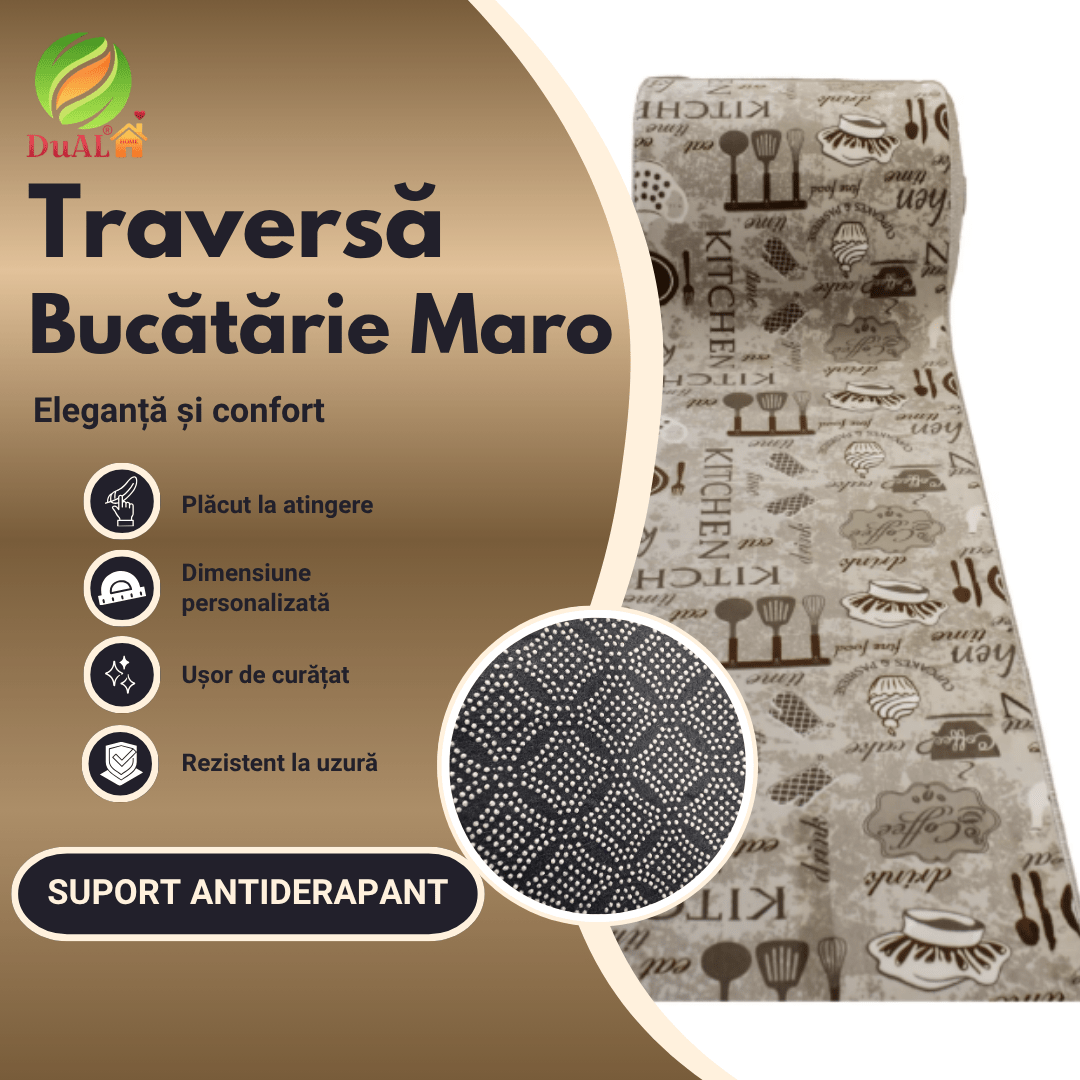 Traversa Antiderapanta Bucatarie Maro, Metraj B