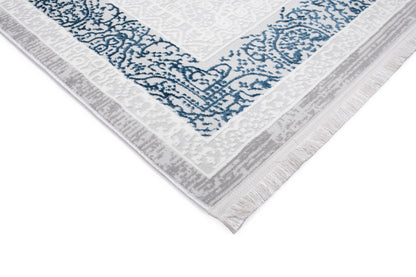 Covor Alye Gifro Gri-Albastru, 100x200 cm, Clasic