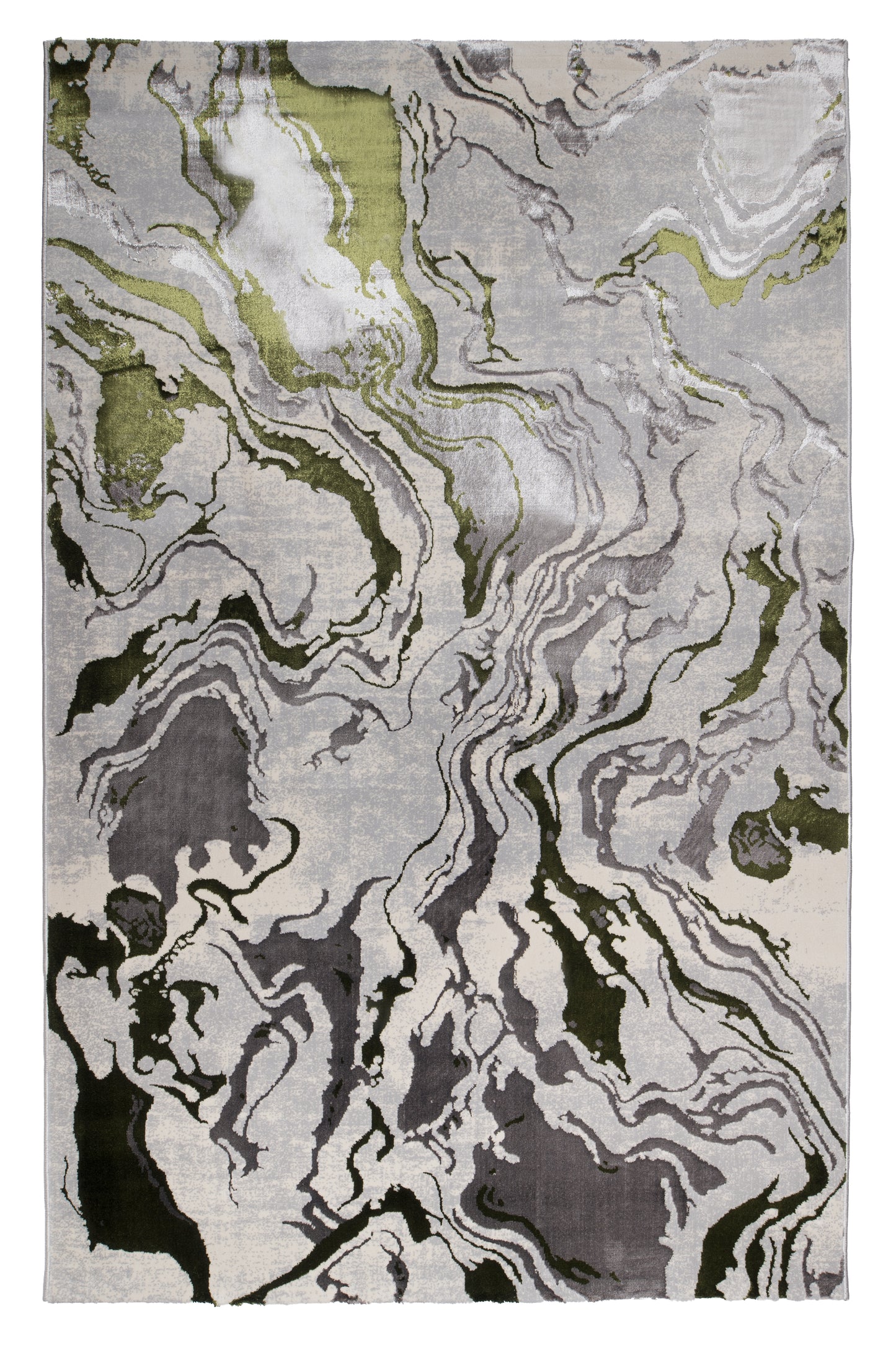 Covor Atlas Kendo Gri-Verde, 60x150 cm, Modern