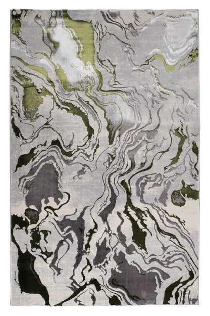 Covor Atlas Kendo Gri-Verde, 60x150 cm, Modern