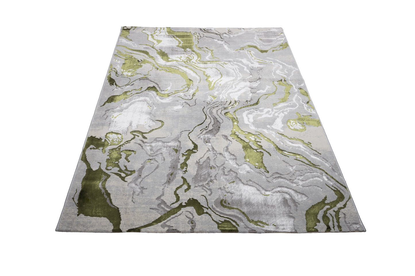 Covor Atlas Kendo Gri-Verde, 60x150 cm, Modern