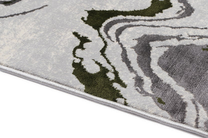 Covor Atlas Kendo Gri-Verde, 60x150 cm, Modern