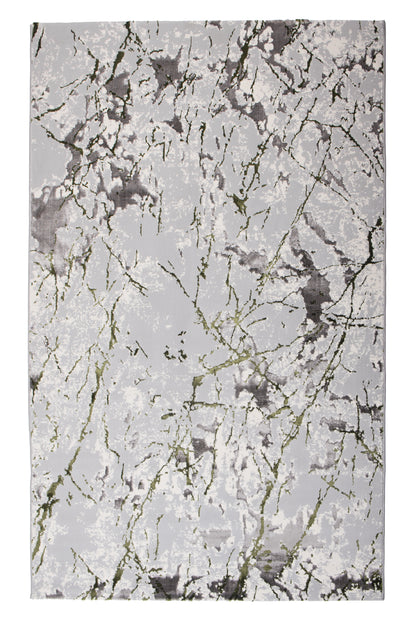 Covor Atlas Zdub Gri-Verde, 100x200 cm, Modern
