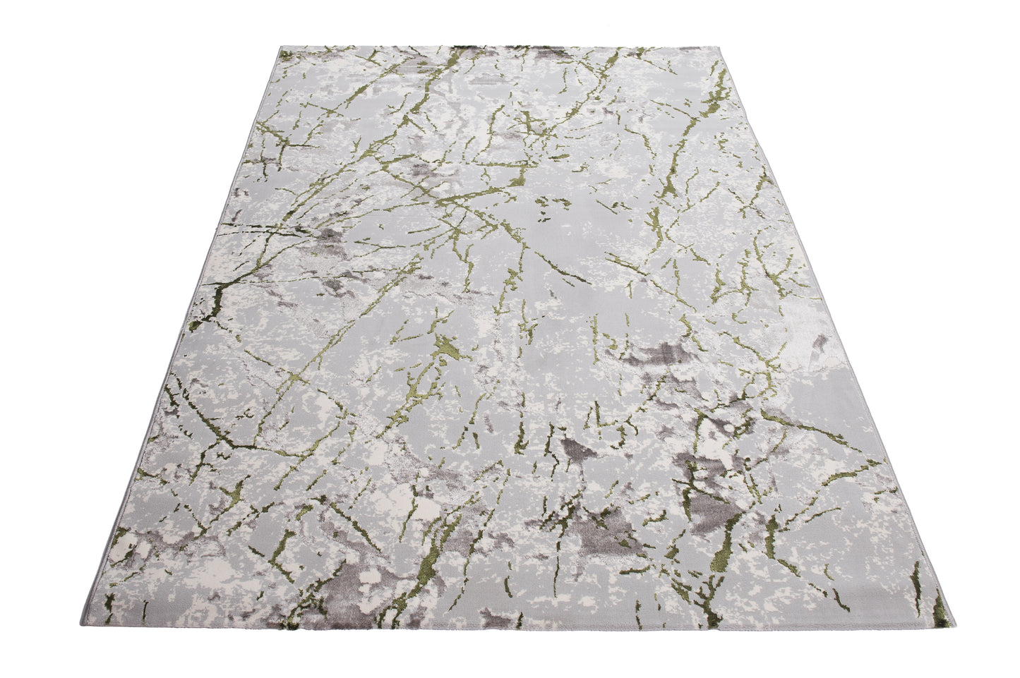 Covor Atlas Zdub Gri-Verde, 100x200 cm, Modern