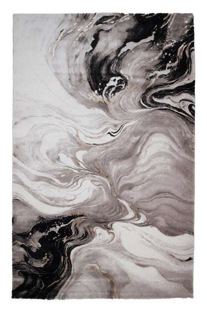 Covor Galeria Lyra Negru-Bej, 100x200 cm, Modern