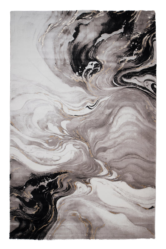 Covor Galeria Lyra Negru-Bej, 50x80 cm, Modern