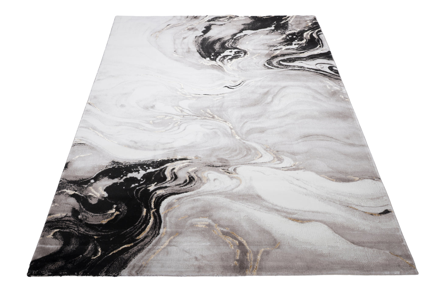 Covor Galeria Lyra Negru-Bej, 100x200 cm, Modern