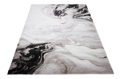 Covor Galeria Lyra Negru-Bej, 100x200 cm, Modern