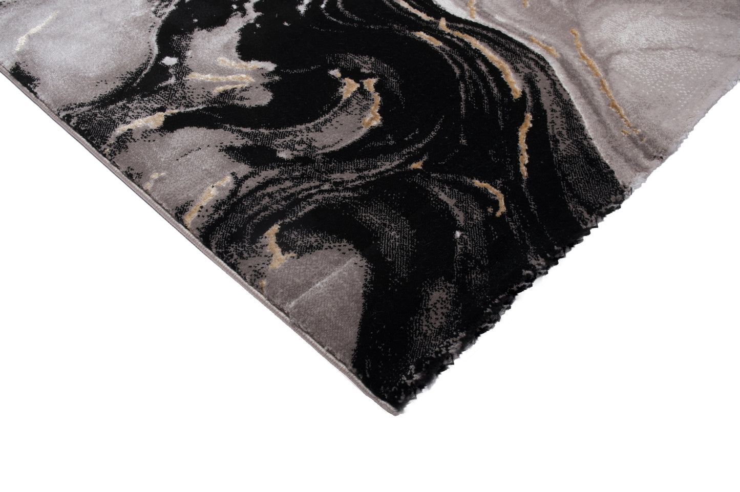 Covor Galeria Lyra Negru-Bej, 100x200 cm, Modern