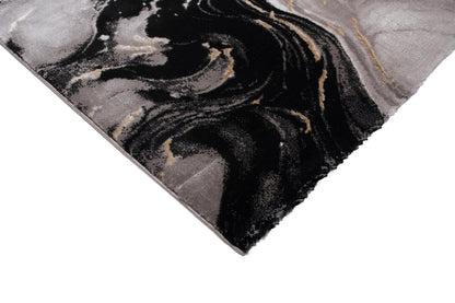 Covor Galeria Lyra Negru-Bej, 100x200 cm, Modern