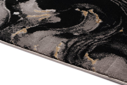 Covor Galeria Lyra Negru-Bej, 100x200 cm, Modern