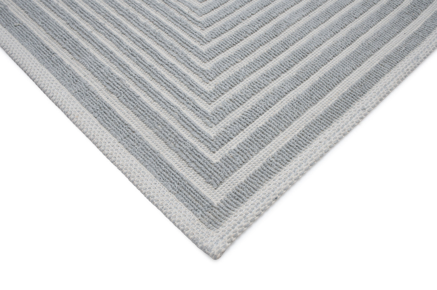 Set Covor Bumbac Frame Gri, 2 covoare, 55x100 cm - 1 bucata, 40x55 cm - 1 bucata