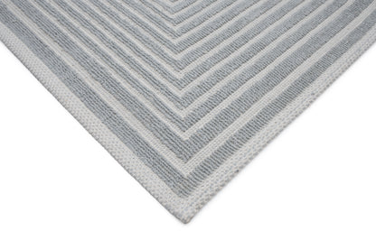 Set Covor Bumbac Frame Gri, 2 covoare, 55x100 cm - 1 bucata, 40x55 cm - 1 bucata