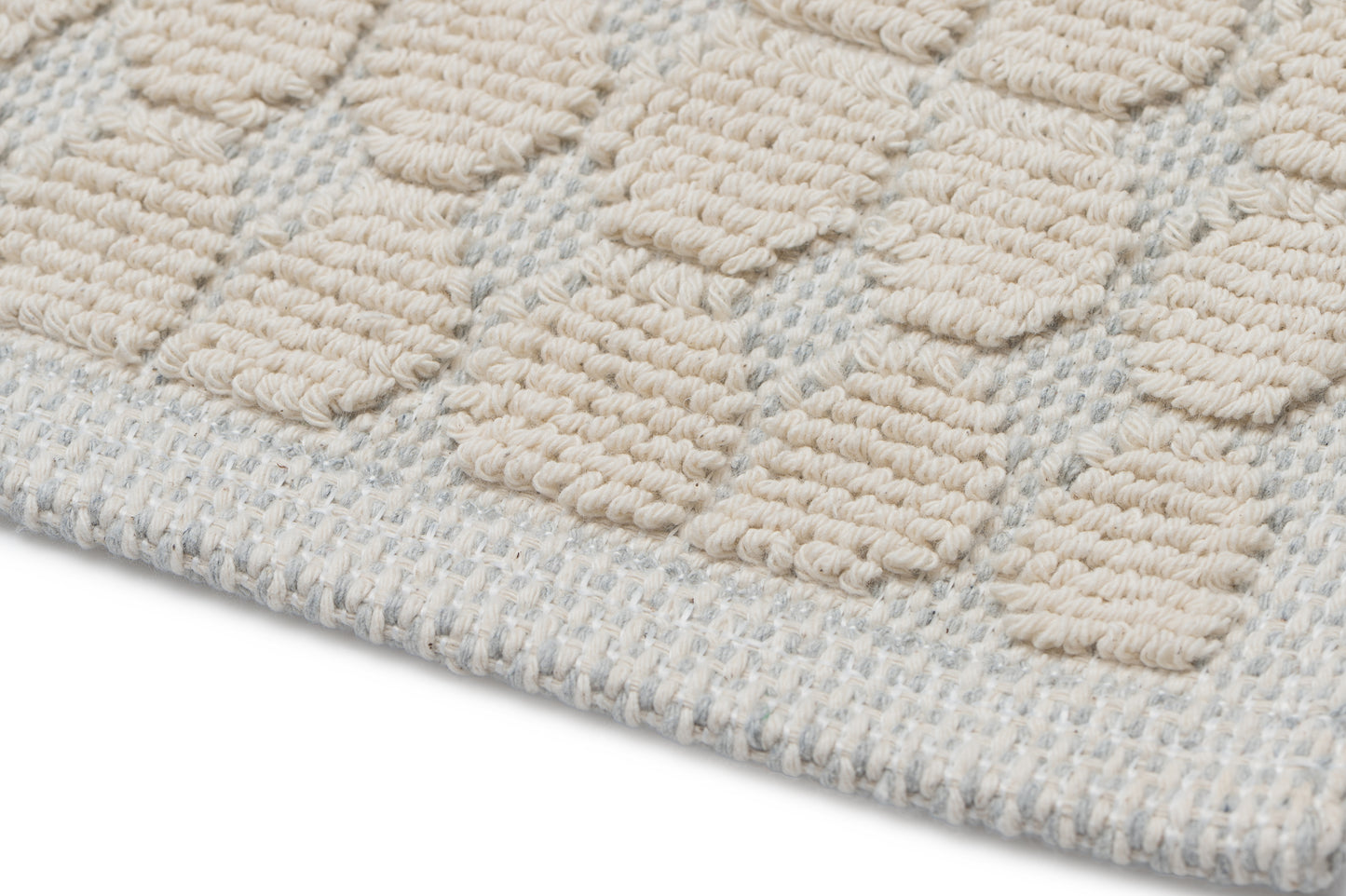 Set Covor Bumbac Pibo Bej, 2 covoare, 55x100 cm - 1 bucata, 40x55 cm - 1 bucata