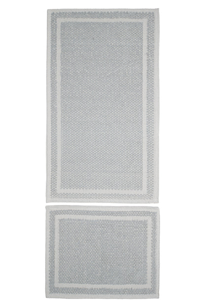 Set Covor Bumbac Pixo Gri, 2 covoare, 55x100 cm - 1 bucata, 40x55 cm - 1 bucata