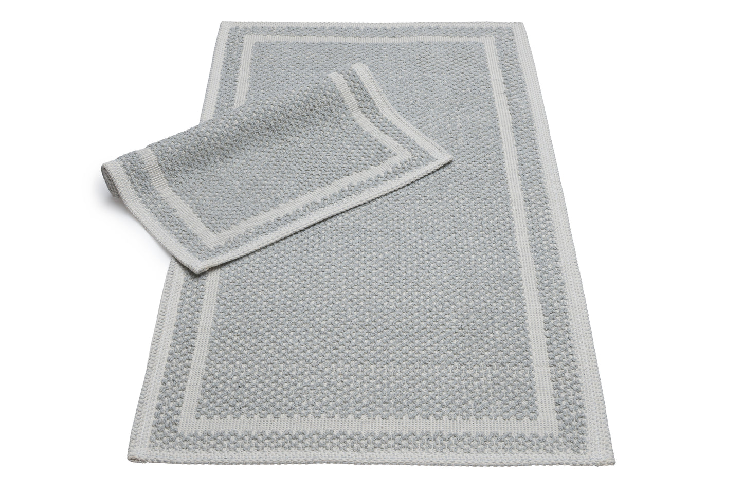 Set Covor Bumbac Pixo Gri, 2 covoare, 55x100 cm - 1 bucata, 40x55 cm - 1 bucata