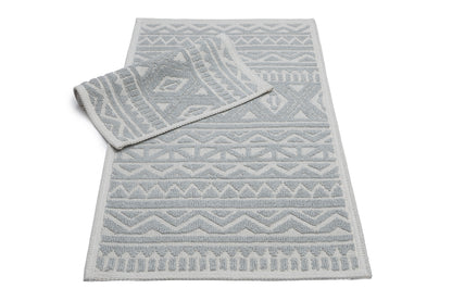 Set Covor Bumbac Trado Gri, 2 covoare, 55x100 cm - 1 bucata, 40x55 cm - 1 bucata