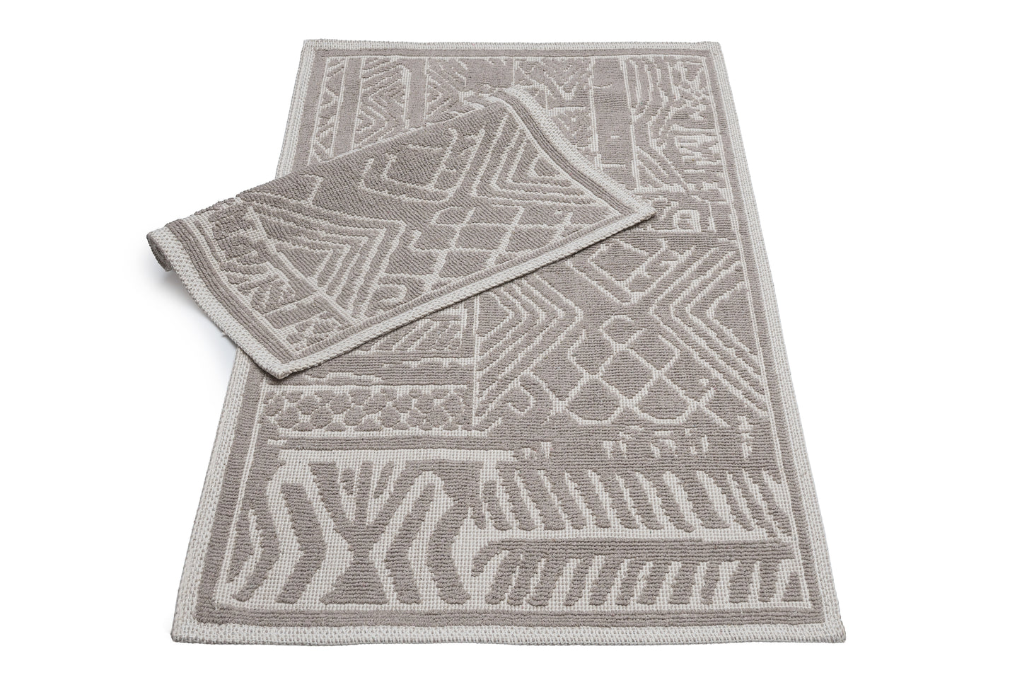 Set Covor Bumbac Vektor Maro, 2 covoare, 55x100 cm - 1 bucata, 40x55 cm - 1 bucata