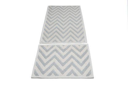Set Covor Bumbac Zigo Gri, 2 covoare, 55x100 cm - 1 bucata, 40x55 cm - 1 bucata