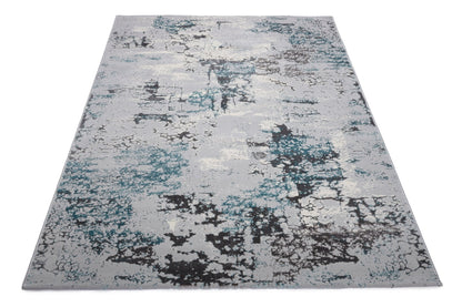 Covor Atlas Babu Gri - Albastru, 50x80 cm, Modern