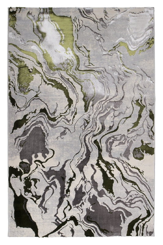 Covor Atlas Kendo Gri-Verde, 50x80 cm, Modern