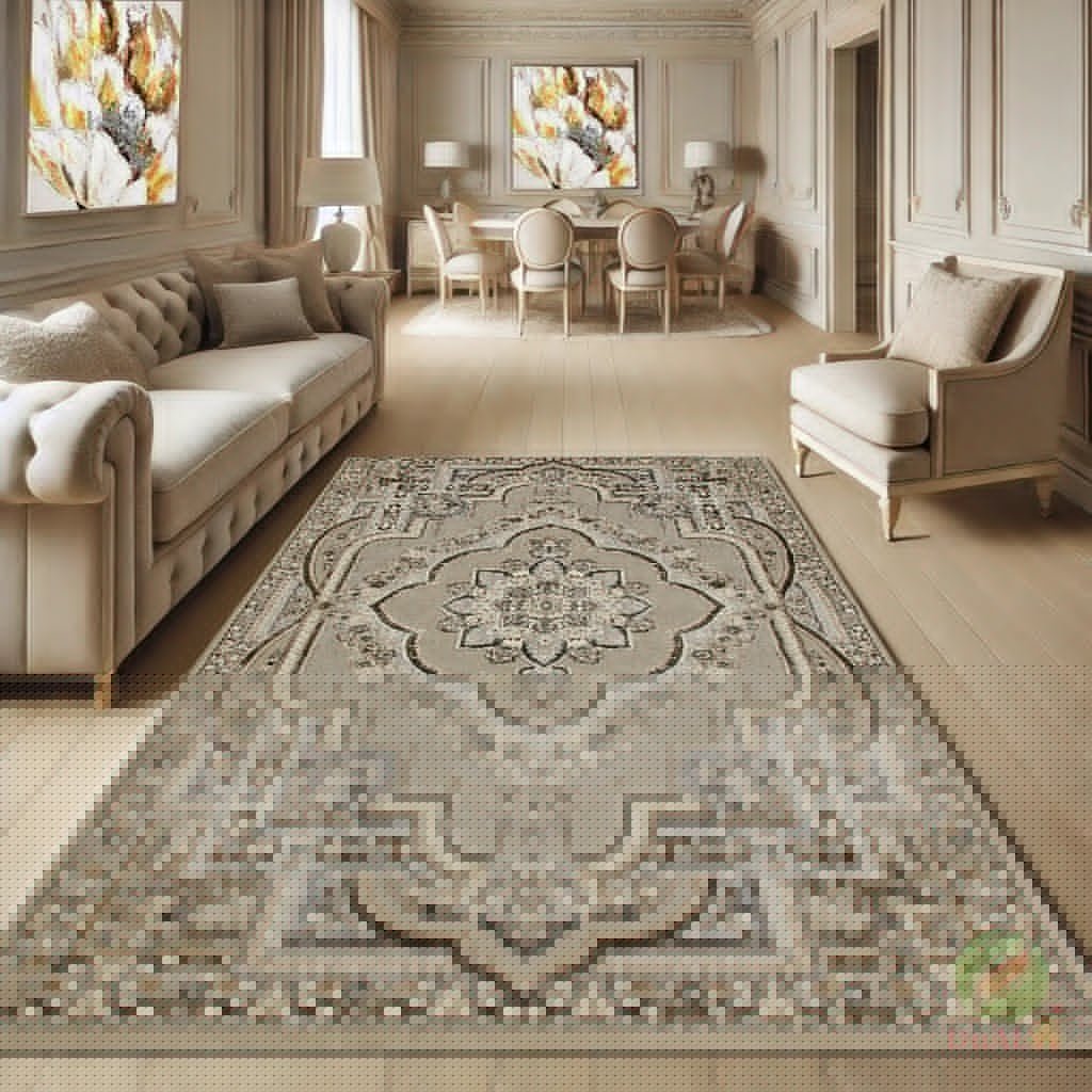 Covor Atlas Mablo Crem, 50x80 cm, Clasic