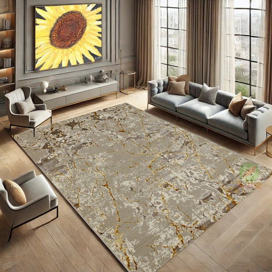 Covor Atlas Zdub Bej-Auriu, 150x233 cm, Modern