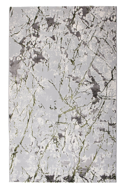 Covor Atlas Zdub Gri-Verde, 100x200 cm, Modern