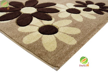 Brown Briola Friese carpet, 100x300 cm, Floral