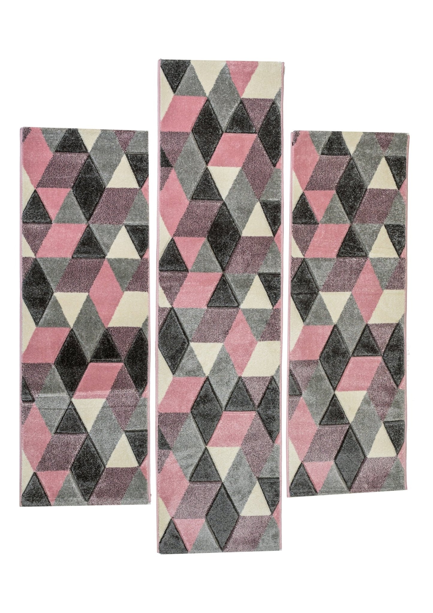 Covor Friese Cubi Roz, SET 80 cm, Geometric