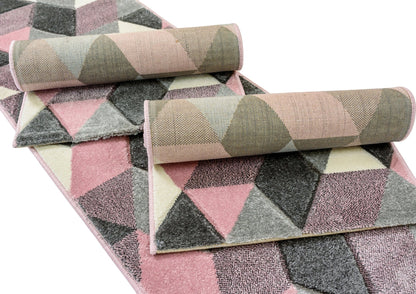 Covor Friese Cubi Roz, SET 80 cm, Geometric