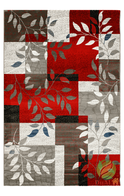 Covor Friese Palmos Gri-Rosu, 70x100 cm, Floral