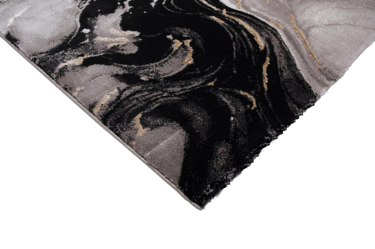 Covor Galeria Lyra Negru-Bej, 100x200 cm, Modern