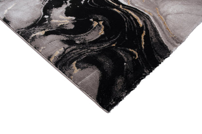 Covor Galeria Lyra Negru-Bej, 100x200 cm, Modern