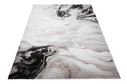 Covor Galeria Lyra Negru-Bej, 100x200 cm, Modern