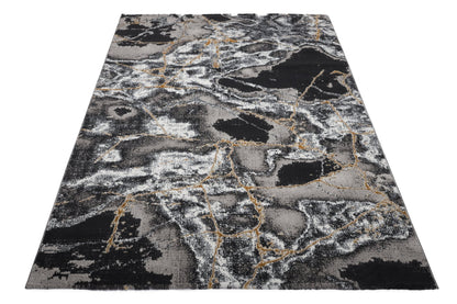 Covor Marmaris Onira Gri-Negru, 250x350 cm, Modern