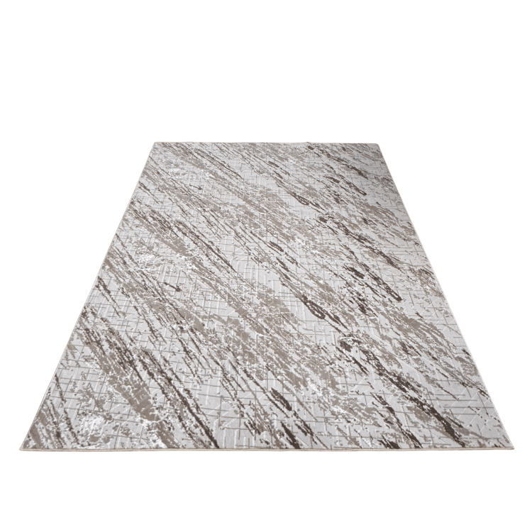 Covor Plato Abstract Bej Maro Antiderapant